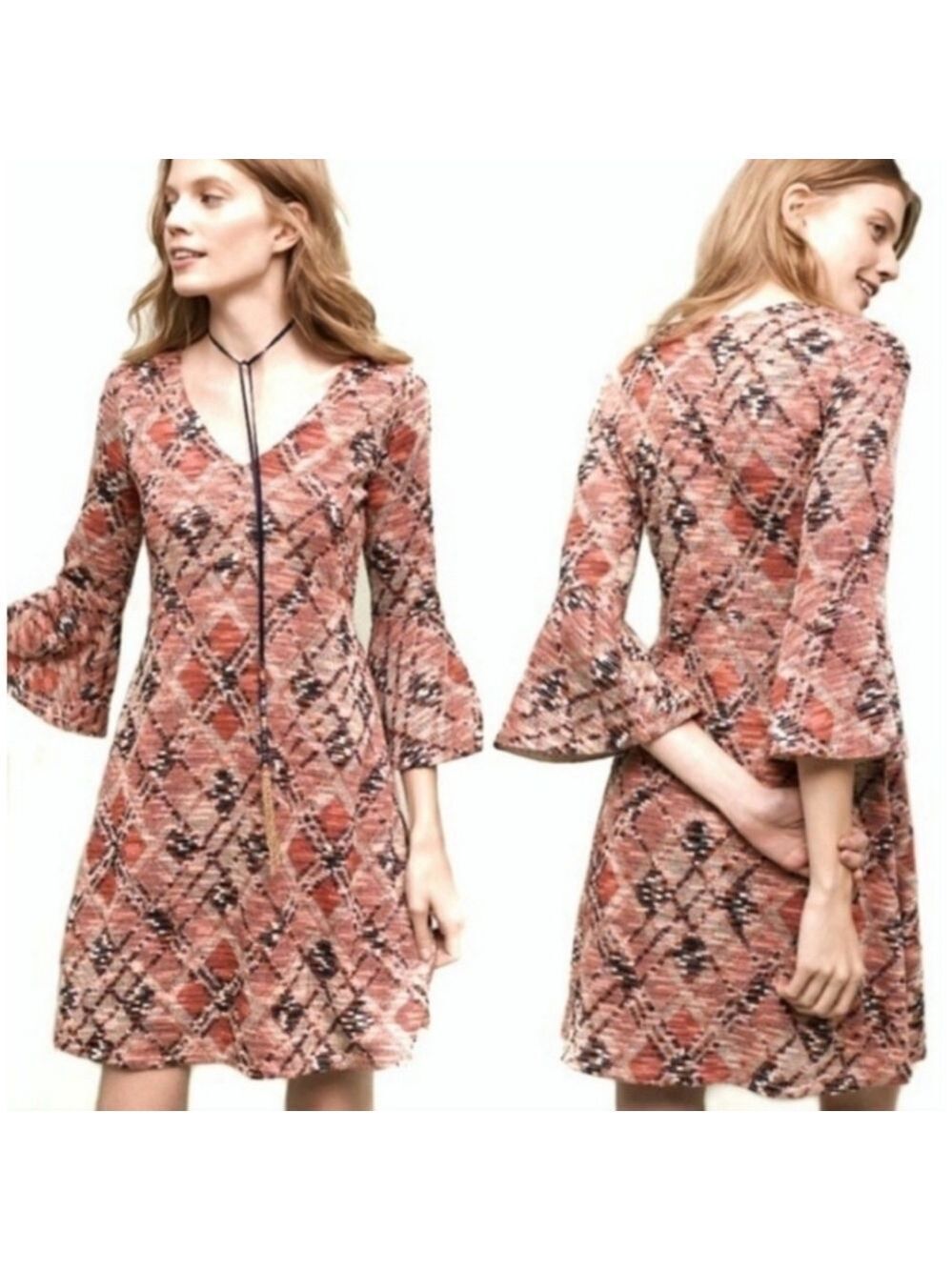 Anthropologie Maeve Erina Knit Dress with Bell Sleeves